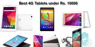 4G Tablets under Rs. 10000